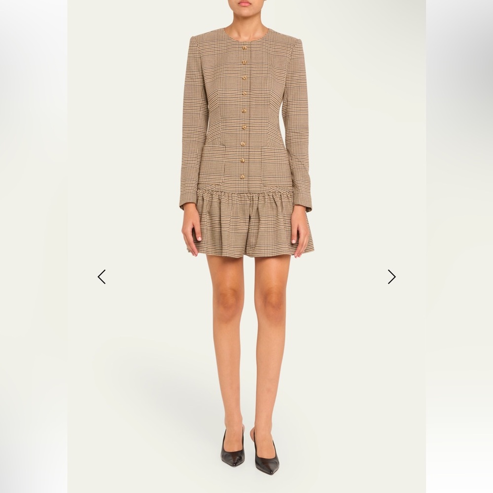 CARA CARA Adams Plaid Button-Front Mini Dress in Glen Houd Plaid size 4
